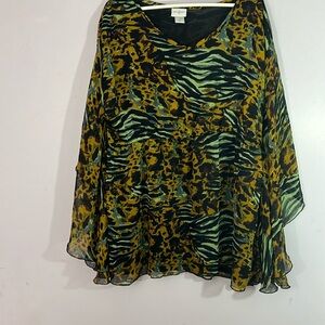 Vintage Jaclyn Smith, 2X, lined sheer top